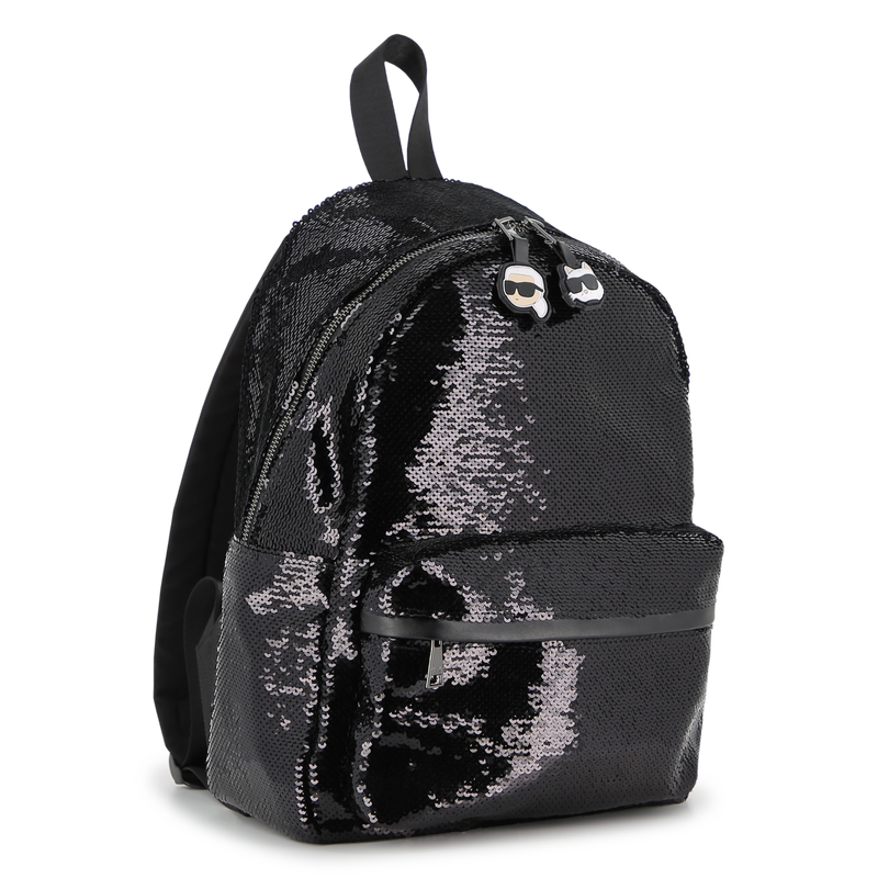 Backpack embellished with shiny sequins KARL LAGERFELD KIDS 
                    GIRL