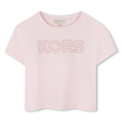 Cropped cotton T-shirt MICHAEL KORS GIRL