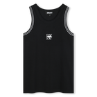 Ribbed embroidered tank top, BLACK, hi-res