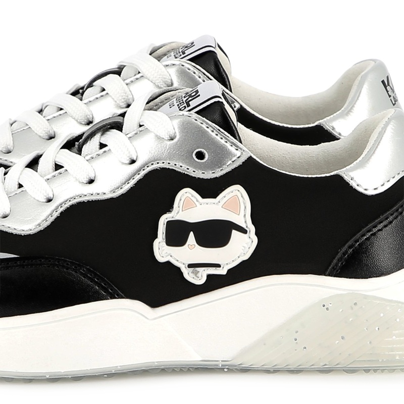 Lace-up sneakers with badge KARL LAGERFELD KIDS 
                        GIRL