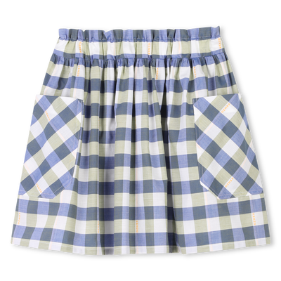 Chequered cotton skirt KENZO KIDS GIRL
