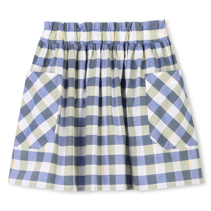 Chequered cotton skirt KENZO KIDS 
                        GIRL