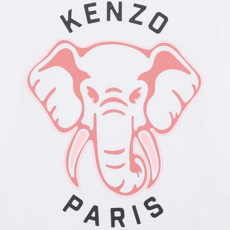 Printed Cotton T-Shirt KENZO KIDS 
                    GIRL
