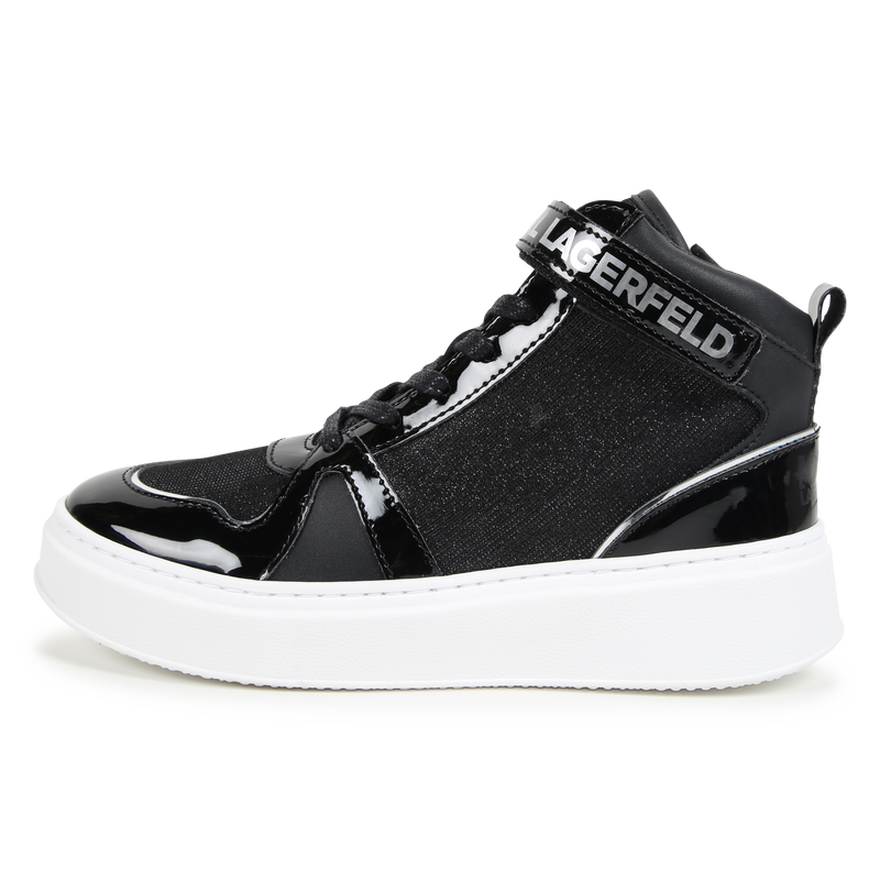 Leather High-Top Sneakers KARL LAGERFELD KIDS 
                        GIRL