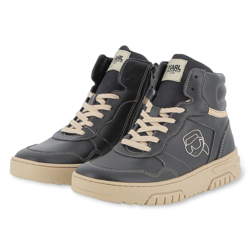 Lace-up high-top sneakers KARL LAGERFELD KIDS 
                    BOY