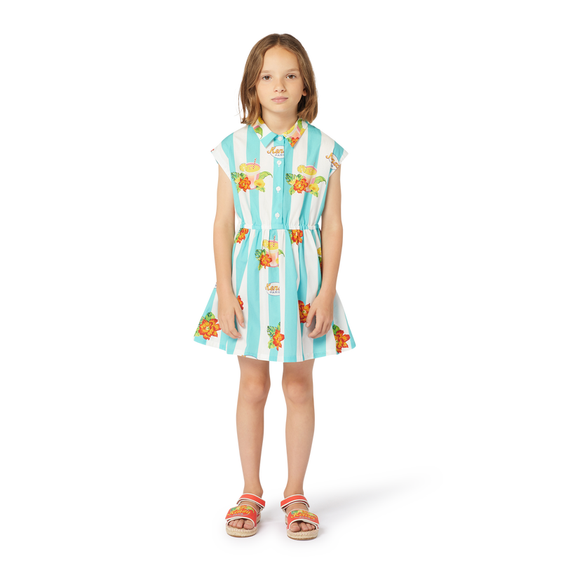 KENZO KIDS Striped cotton poplin dress