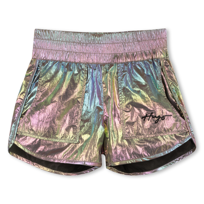 Crinkled iridescent shorts HUGO 
                    GIRL