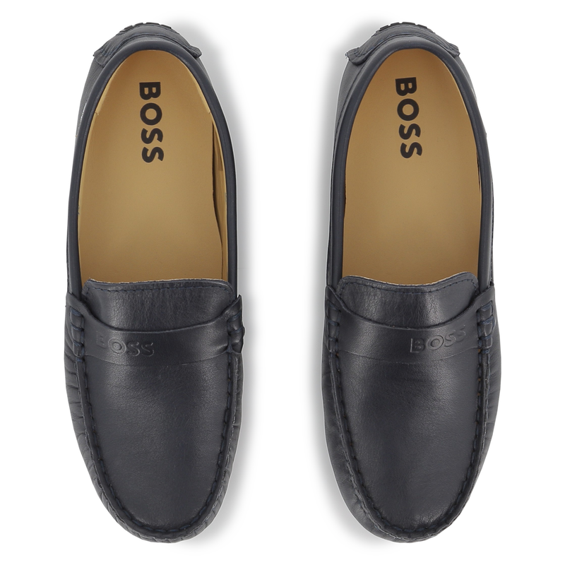 COWHIDE LEATHER LOAFERS BOSS 
                        BOY