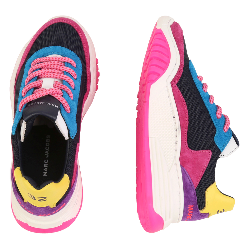 Lace up leather sneakers