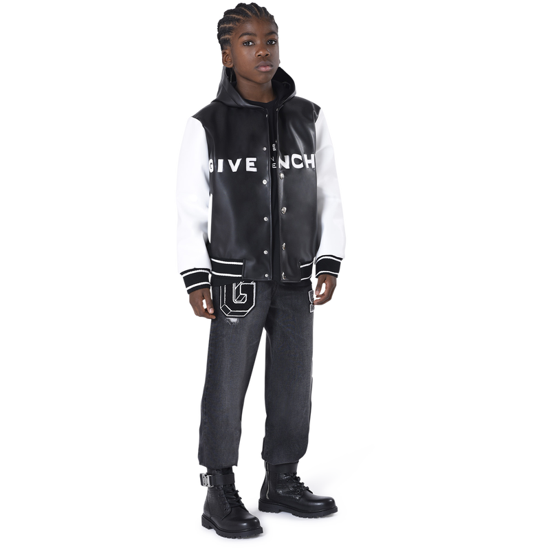 Letterman jacket sales with zippered hood