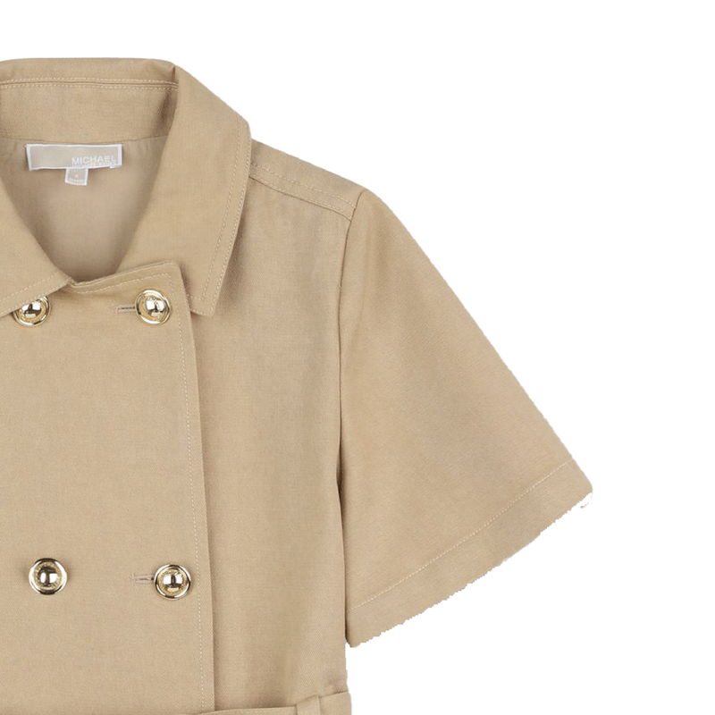 Short-sleeved twill dress MICHAEL KORS 
                    GIRL
