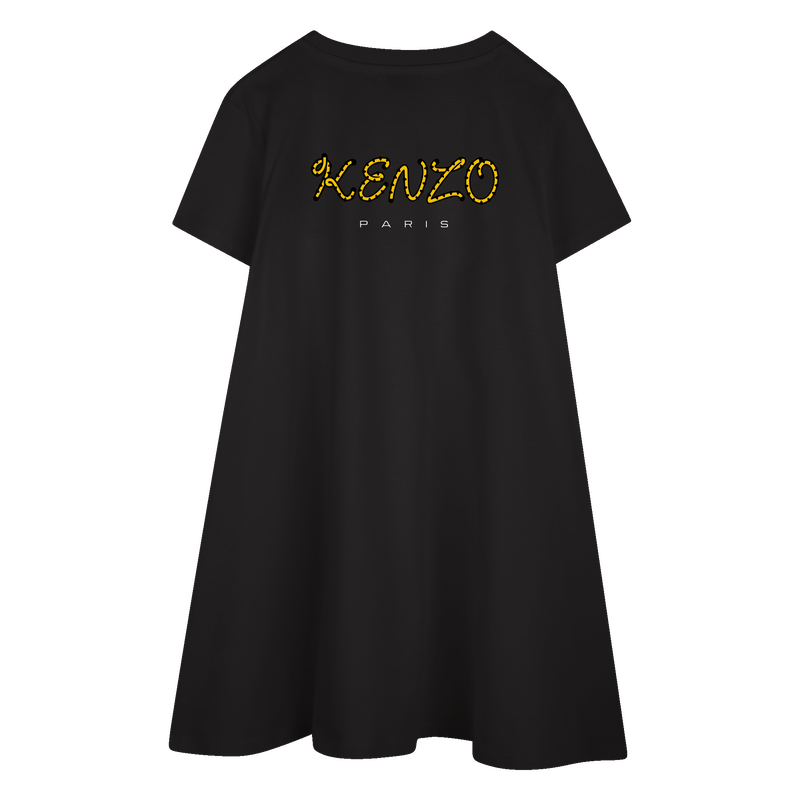 Embroidered badge flared dress KENZO KIDS 
                        GIRL