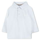 Long-sleeved polo shirt, PALE BLUE, hi-res