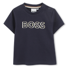 Short-sleeved T-shirt, NAVY, hi-res