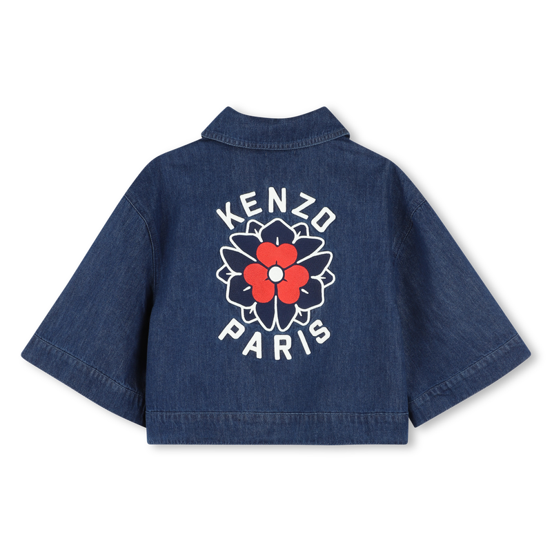 Embroidered denim jacket KENZO KIDS 
                        GIRL