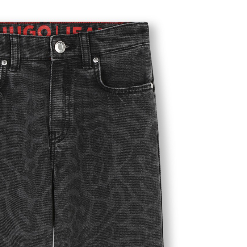 Raw Edge Printed Jeans HUGO 
                        GIRL