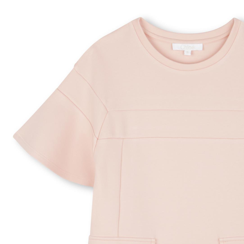 【Chloe】ニットコットンミニドレス Chloé ラッフル ミニドレス | ニュートラル | FARFETCH JP