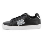 Cowhide leather sneakers, BLACK, hi-res