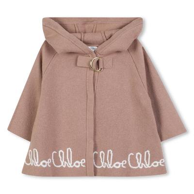 Knit hooded cape CHLOE GIRL