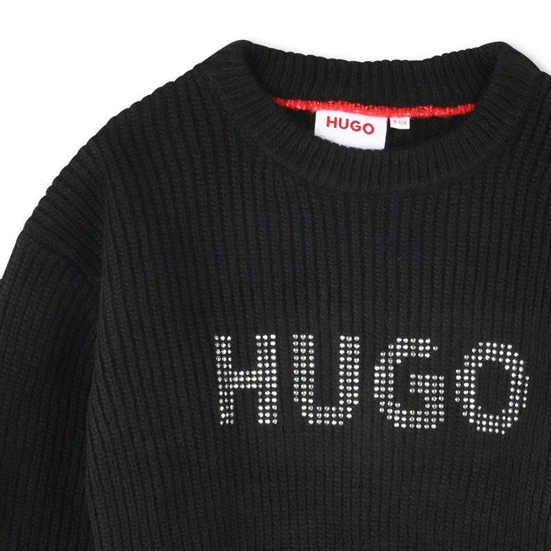 Studded Logo Cropped Sweater HUGO 
                        GIRL