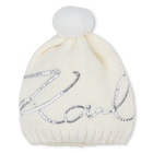 Knitted hat with pompom KARL LAGERFELD KIDS 
                    GIRL