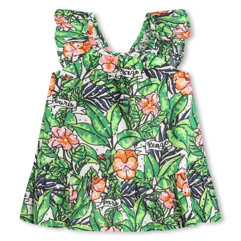 Strappy cotton dress KENZO KIDS 
                    GIRL
