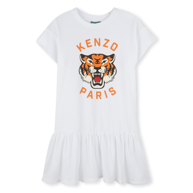 Logo print dress with ruffle KENZO KIDS 
                        GIRL