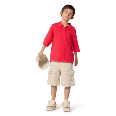 Chevron Print Polo LANVIN BOY