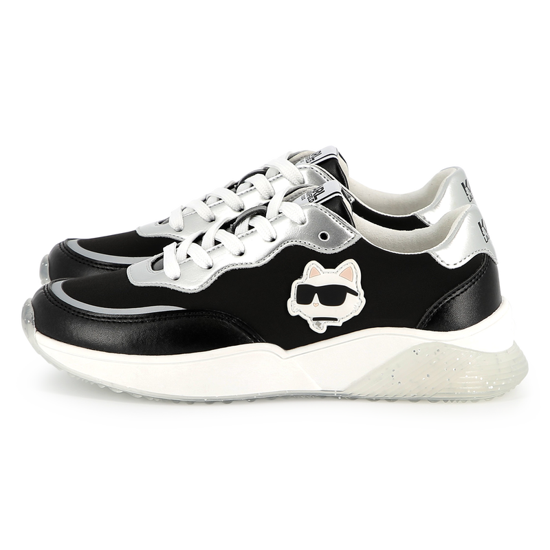 Lace-up sneakers with badge KARL LAGERFELD KIDS 
                        GIRL