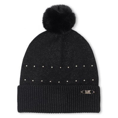Knitted hat with pompom MICHAEL KORS GIRL