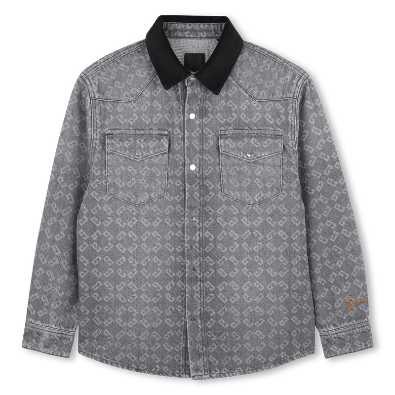 Overshirt with velvet collar GIVENCHY 
                    BOY