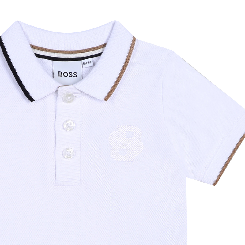 Striped Cotton Polo BOSS 
                    BOY