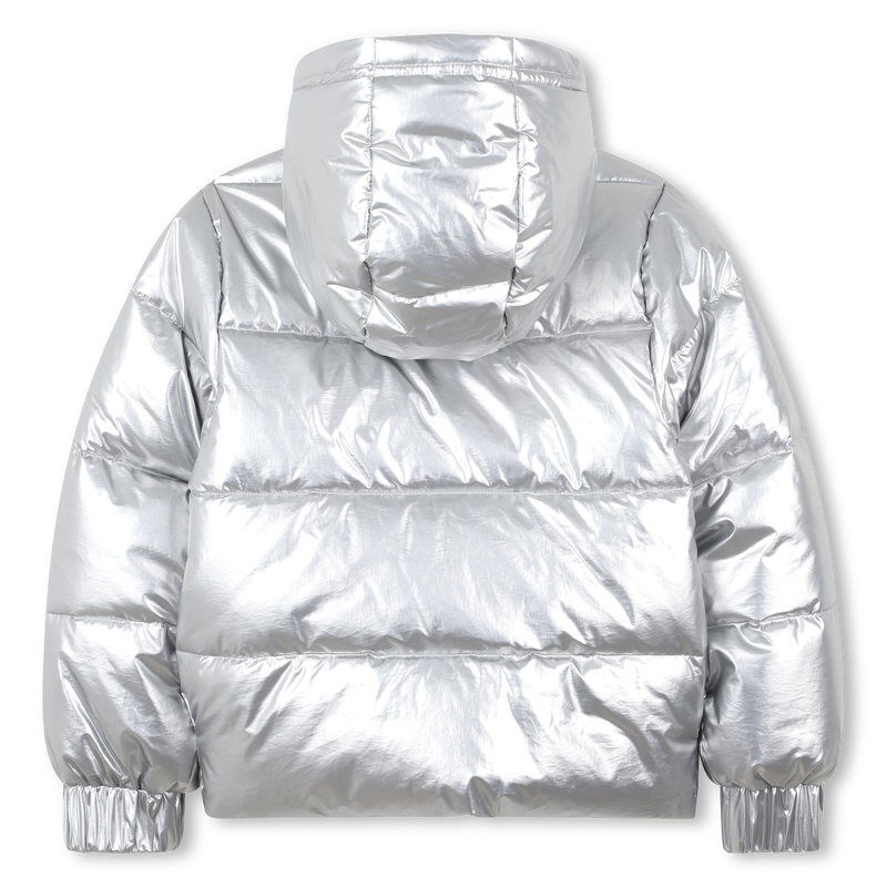 Silver hooded puffer jacket DKNY 
                        GIRL