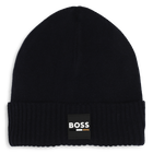 Knitted Fold-Up Beanie, NAVY, hi-res