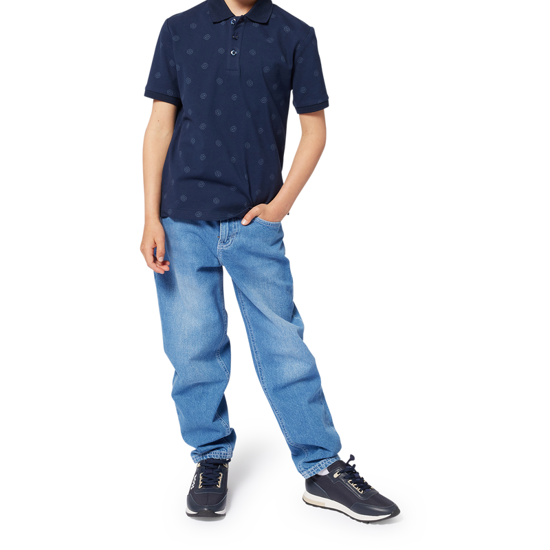 Printed straight-cut polo BOSS 
                        BOY