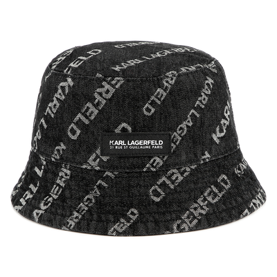 Printed denim bucket hat KARL LAGERFELD KIDS BOY