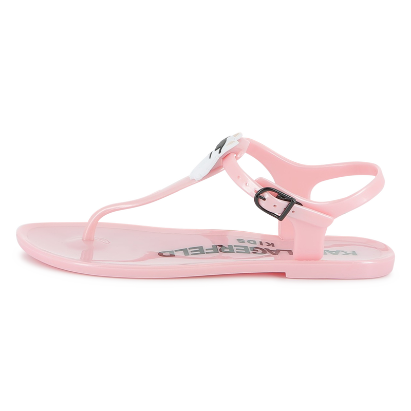 Buckled sandals with badge KARL LAGERFELD KIDS 
                        GIRL
