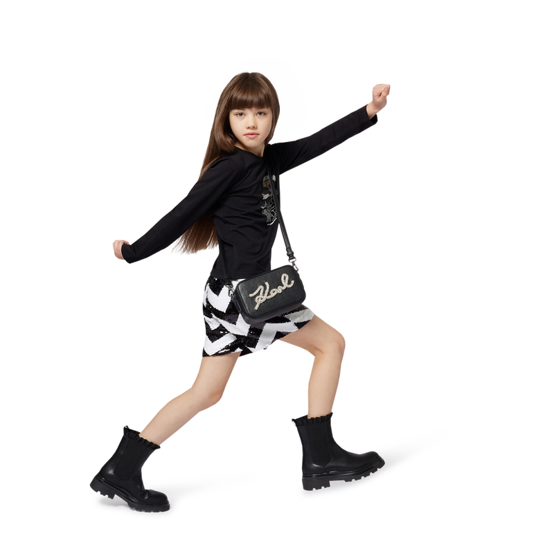 Handbag, grained and smooth coated textile KARL LAGERFELD KIDS 
                        GIRL