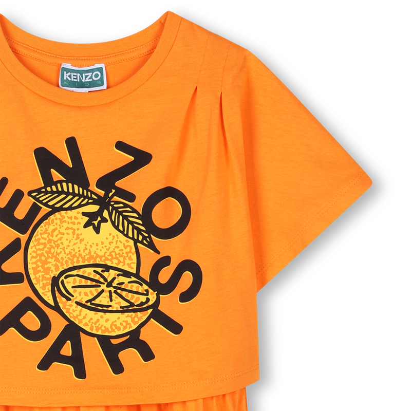 Layered Logo print dress KENZO KIDS 
                        GIRL