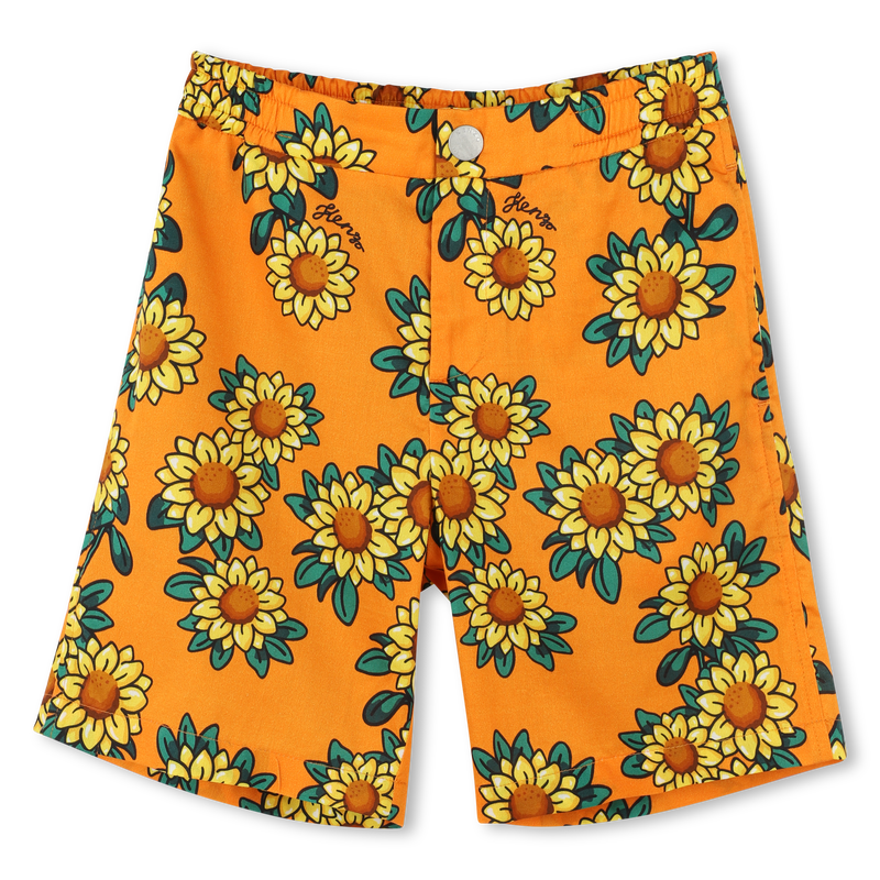 Cotton satin Bermuda shorts KENZO KIDS 
                        BOY