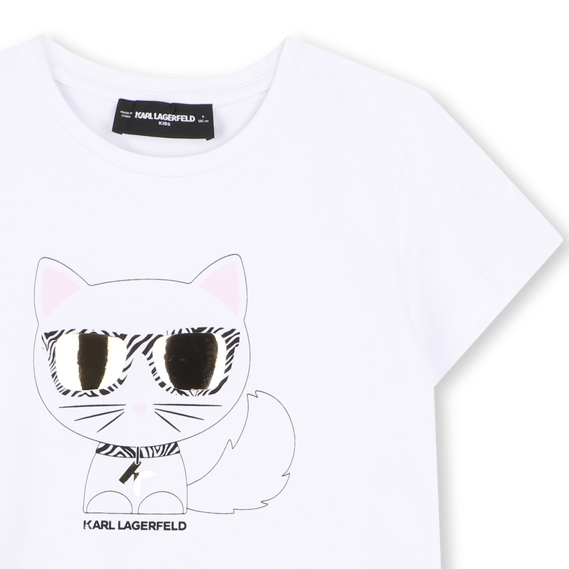 Choupette Print T-Shirt KARL LAGERFELD KIDS 
                        GIRL