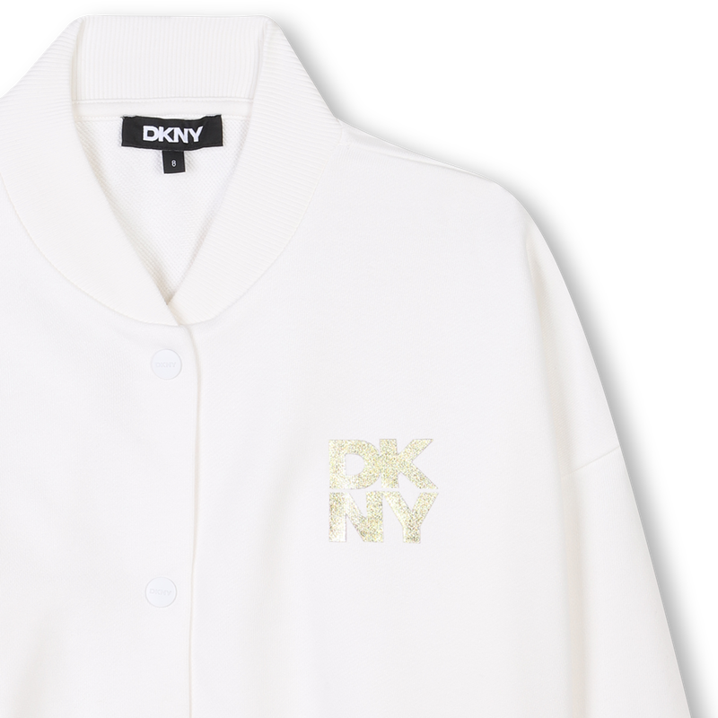 Cotton fleece cardigan DKNY 
                    GIRL
