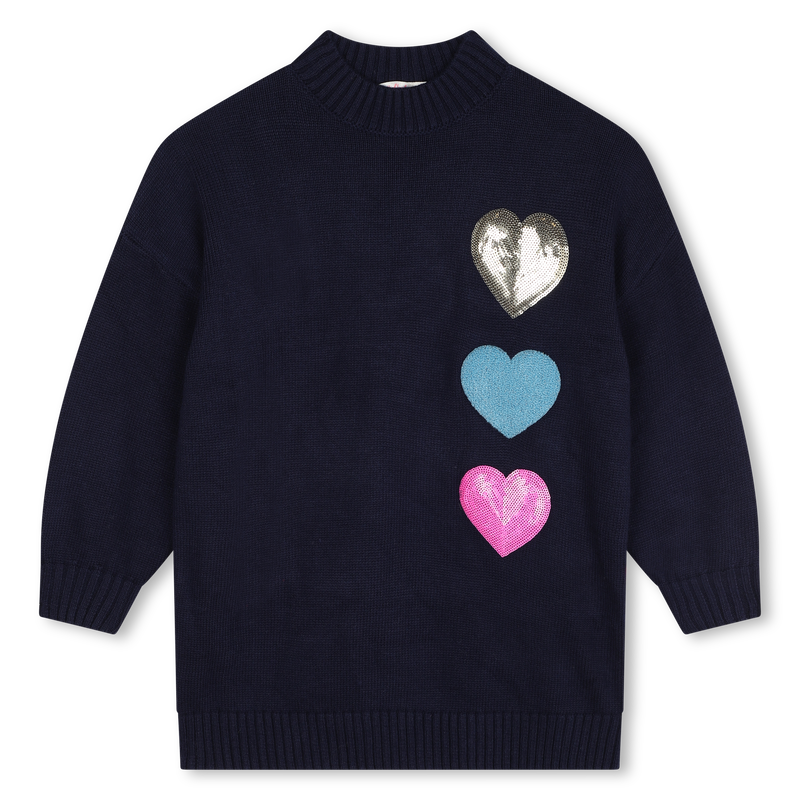 BILLIEBLUSH Sequin Heart Sweater Dress