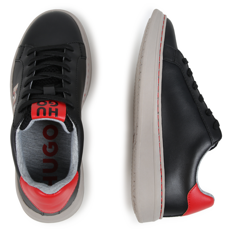 Lace-Up Leather Sneakers HUGO 
                        BOY