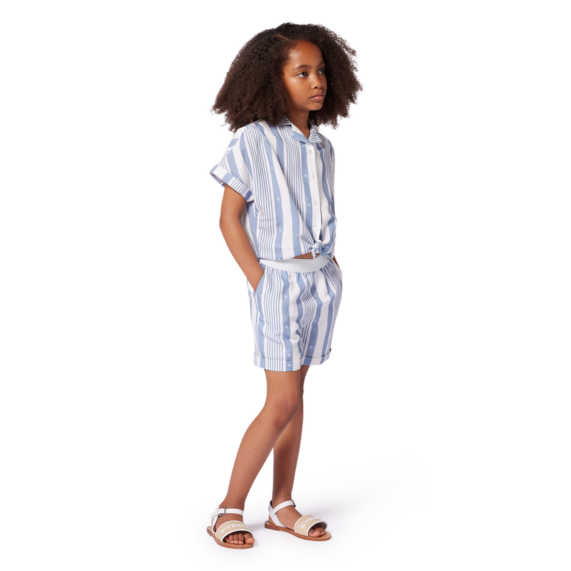 Linen-blend shirt and shorts GIVENCHY 
                    GIRL