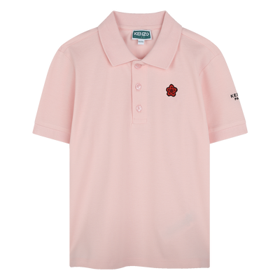Polo with patch and embroidery KENZO KIDS UNISEX