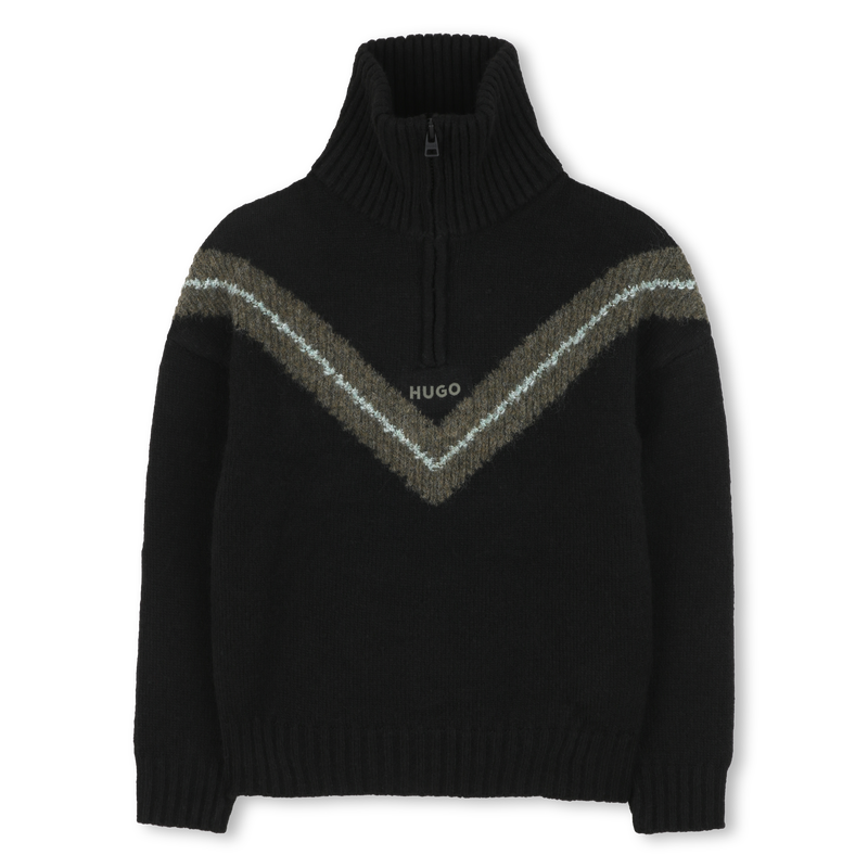Sweater with stand-up zip collar HUGO 
                    BOY