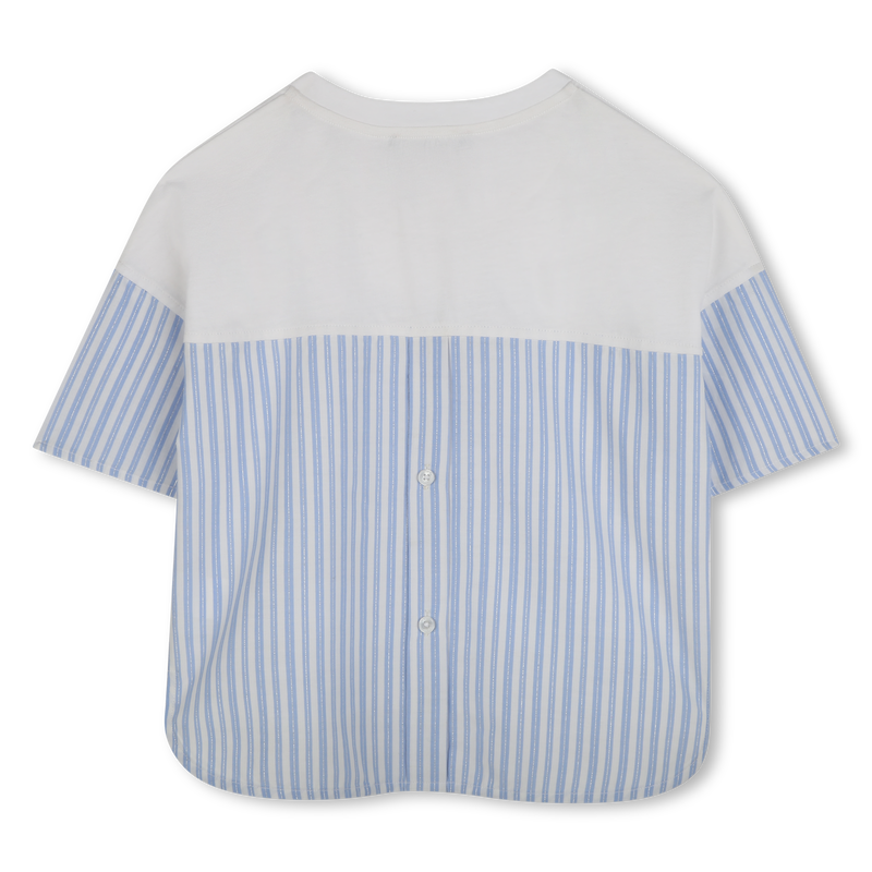 Bi-material T-shirt with print KARL LAGERFELD KIDS 
                        GIRL