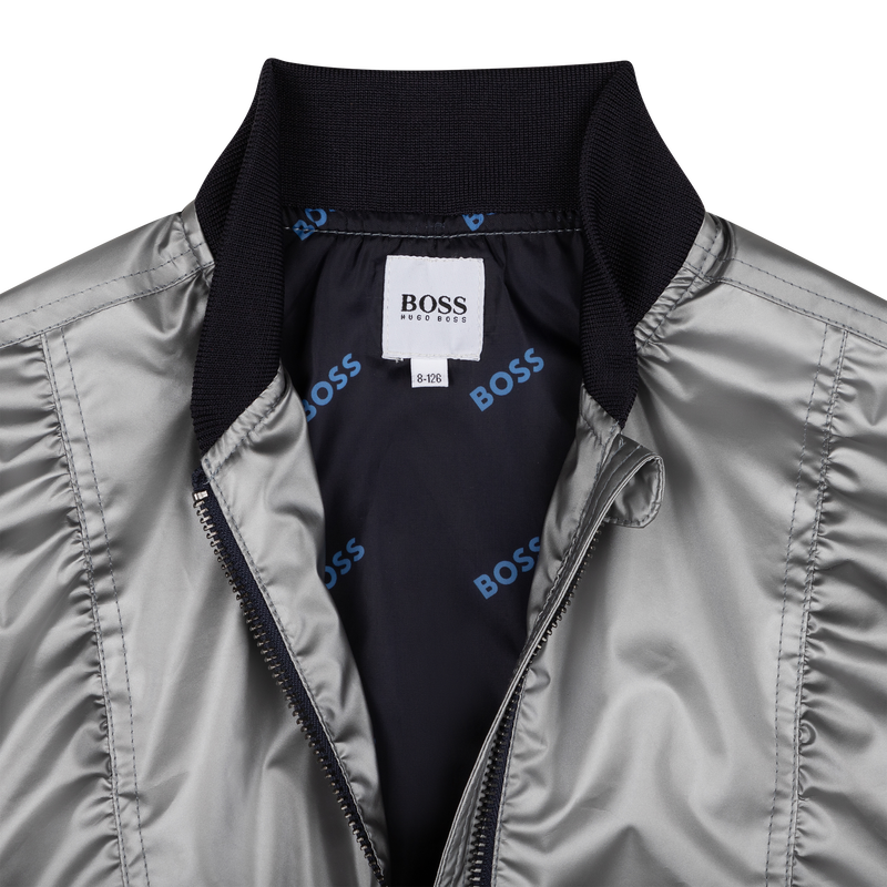 BOSS Coated zipped bomber jacket