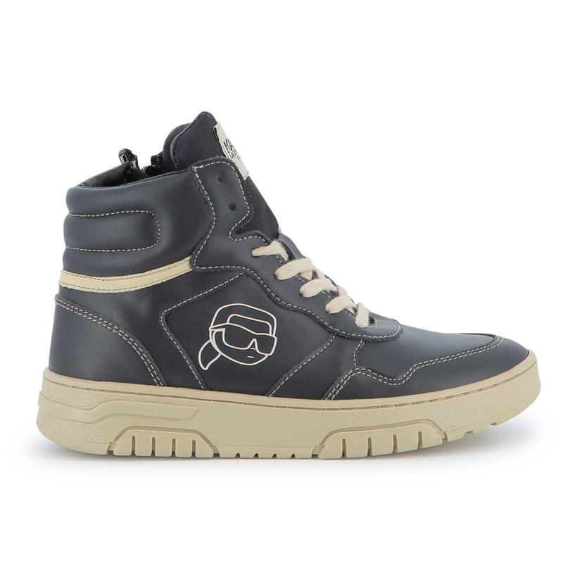 Lace-up high-top sneakers KARL LAGERFELD KIDS 
                    BOY